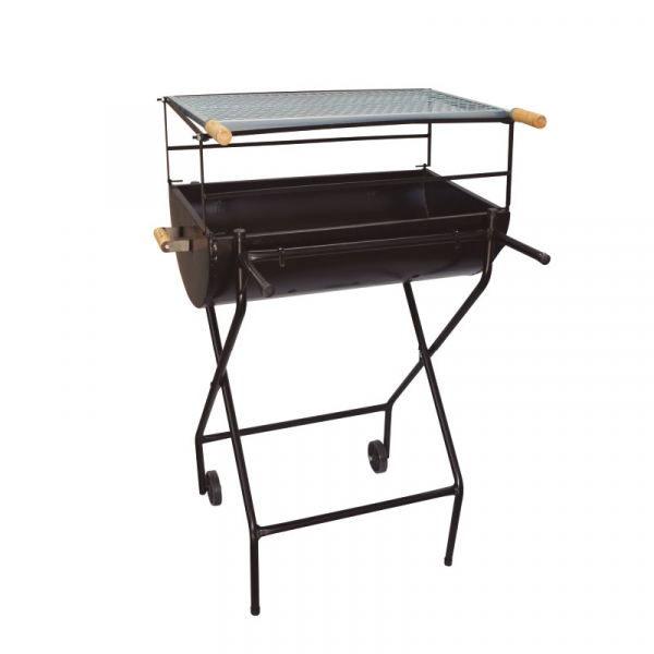 Churrasqueira Grill Redonda Aberta Com Carrinho